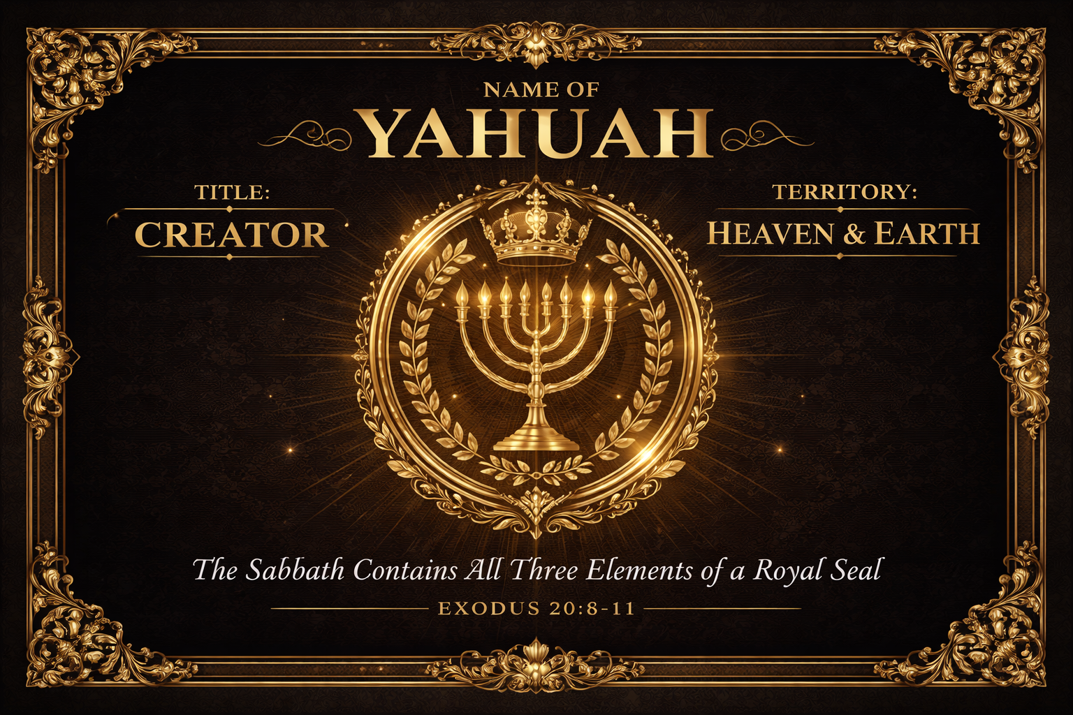 The Sabbath Contains All Three Elements of a Royal Seal