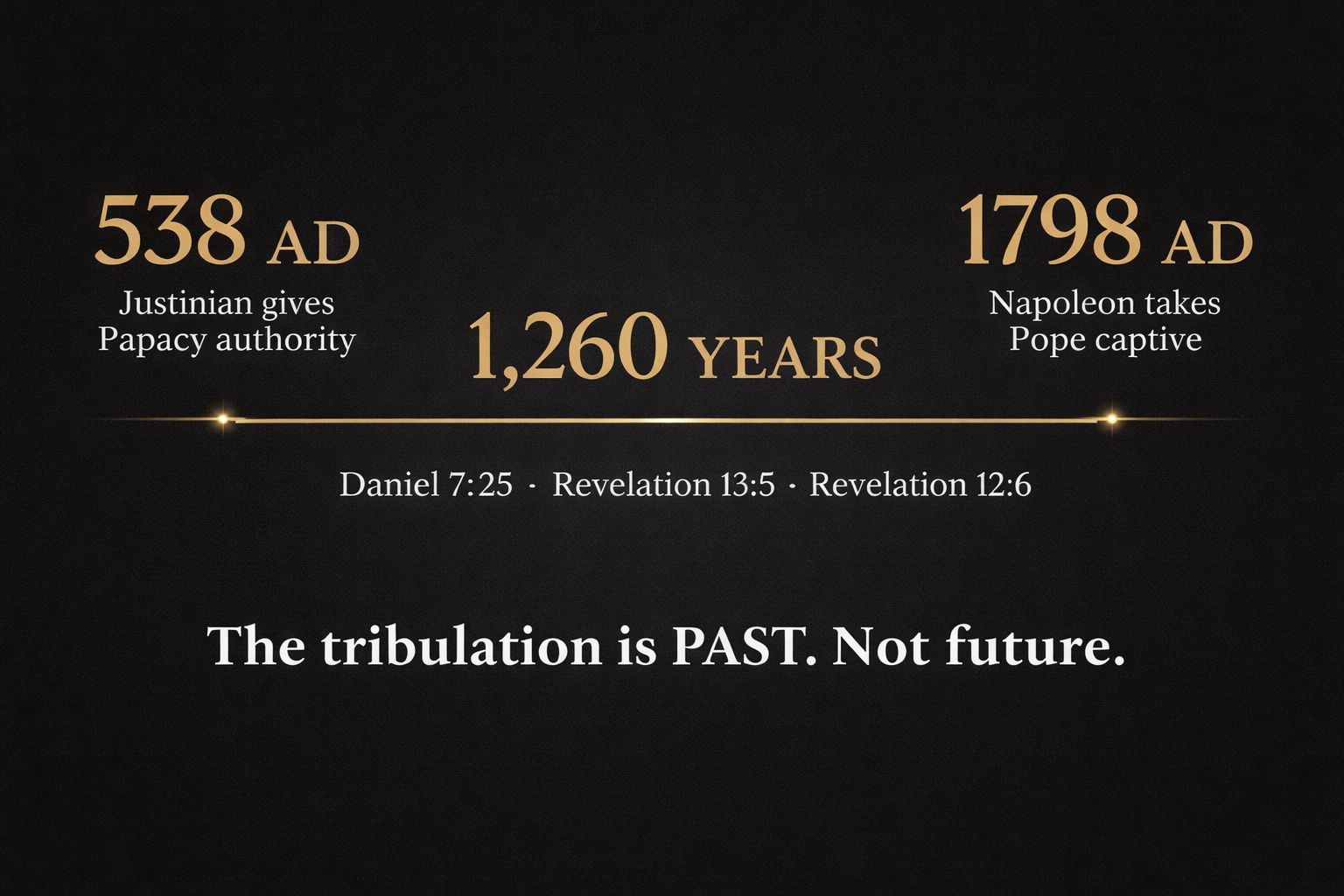 538 AD to 1798 AD - 1260 Years Fulfilled