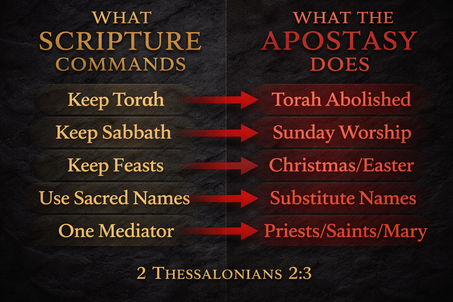 What Scripture Commands vs What the Apostasy Does