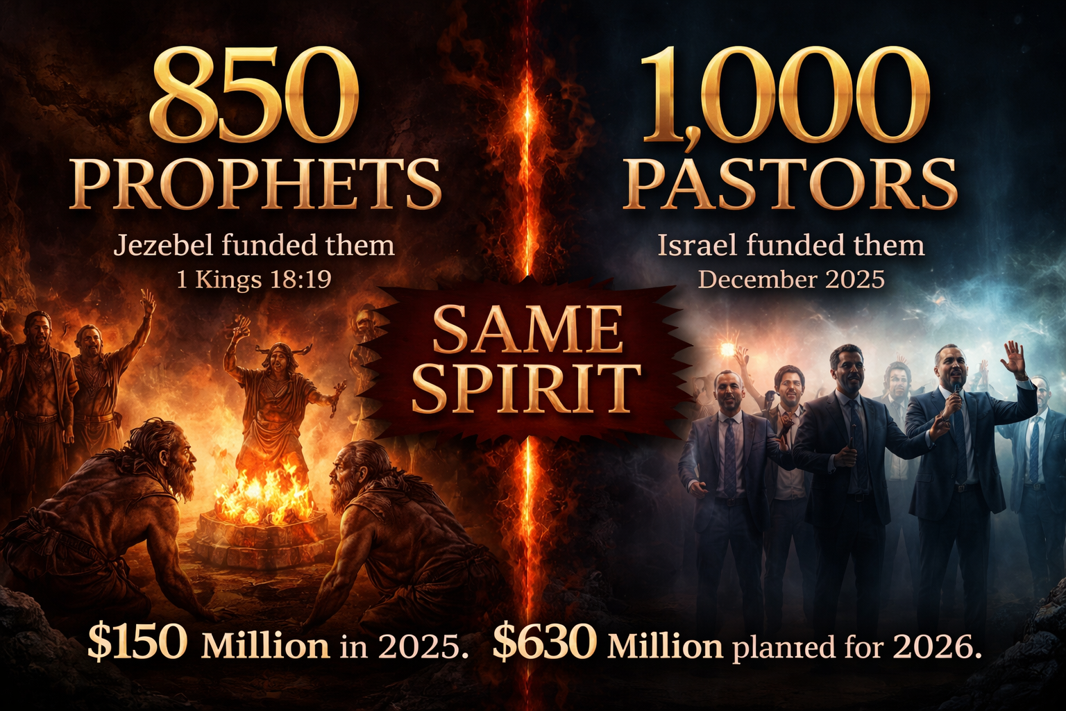 850 Prophets Then vs 1000 Pastors Now - Same Spirit