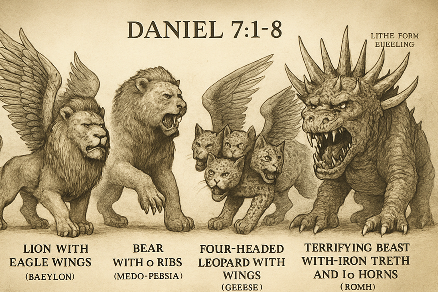 Daniel 7 Beasts Detailed