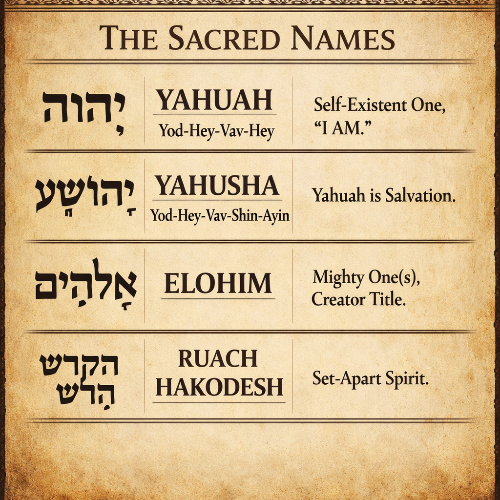 Sacred Names Hebrew Chart