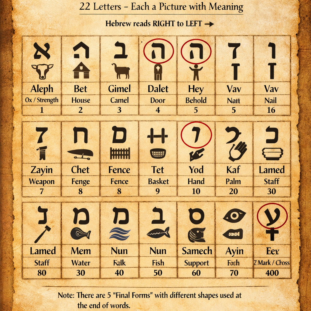 Hebrew Letters Chart